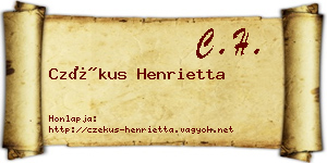 Czékus Henrietta névjegykártya