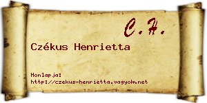 Czékus Henrietta névjegykártya