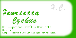 henrietta czekus business card